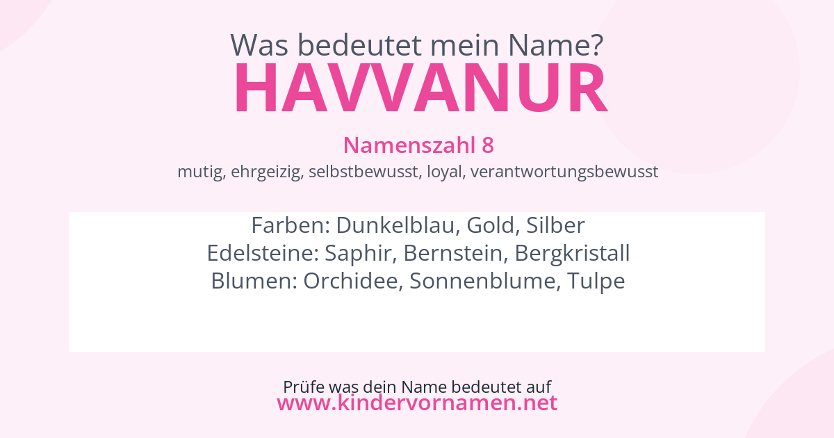 Was bedeutet der Name Havvanur?