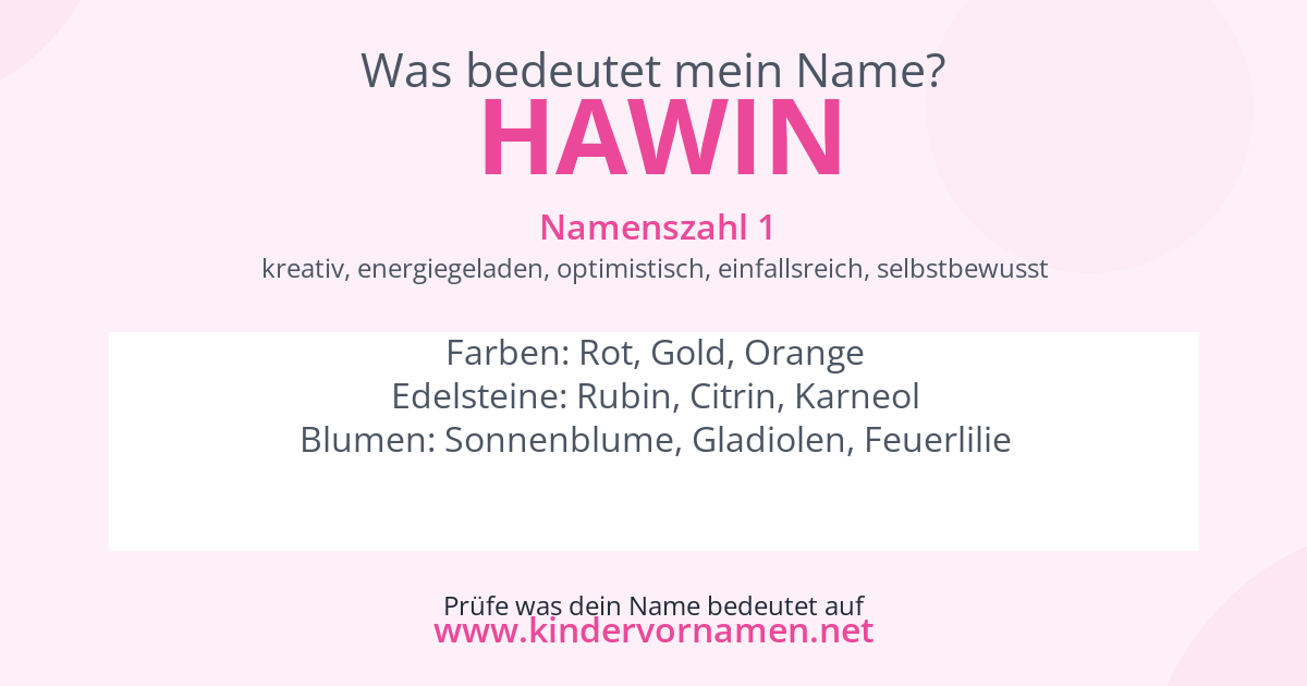 Was bedeutet der Name Hawin?