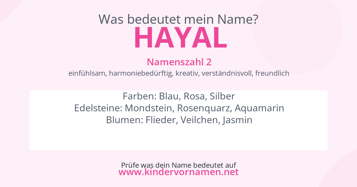 Was bedeutet der Name Hayal?