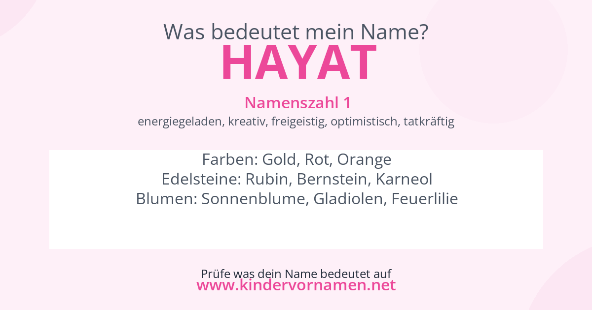 Was bedeutet der Name Hayat?