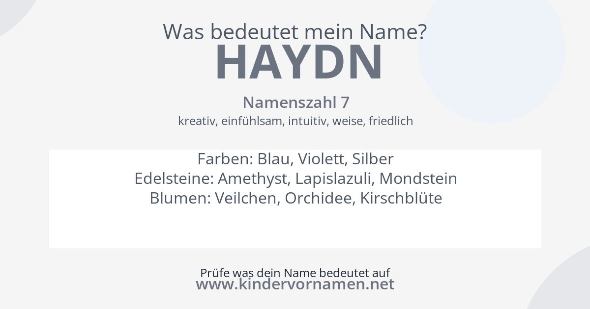 Was bedeutet der Name Haydn?