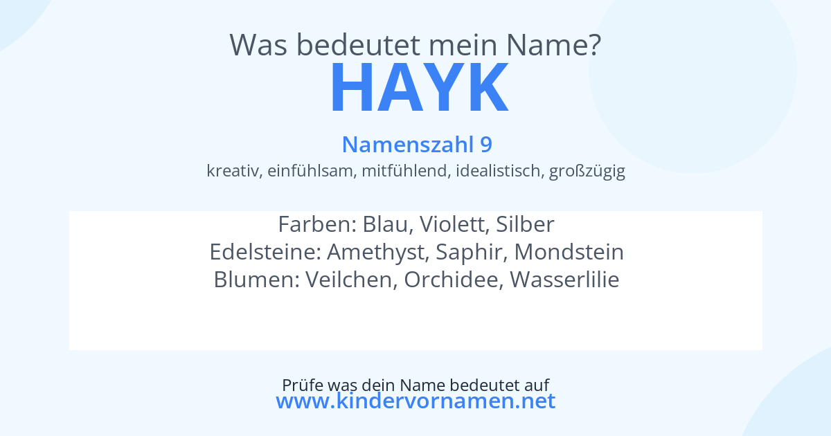 Was bedeutet der Name Hayk?