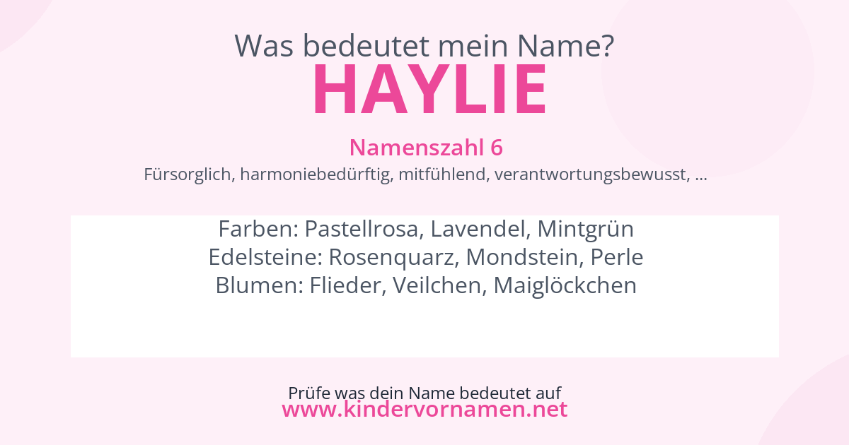 Was bedeutet der Name Haylie?