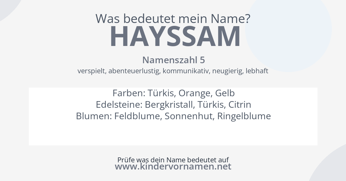 Was bedeutet der Name Hayssam?