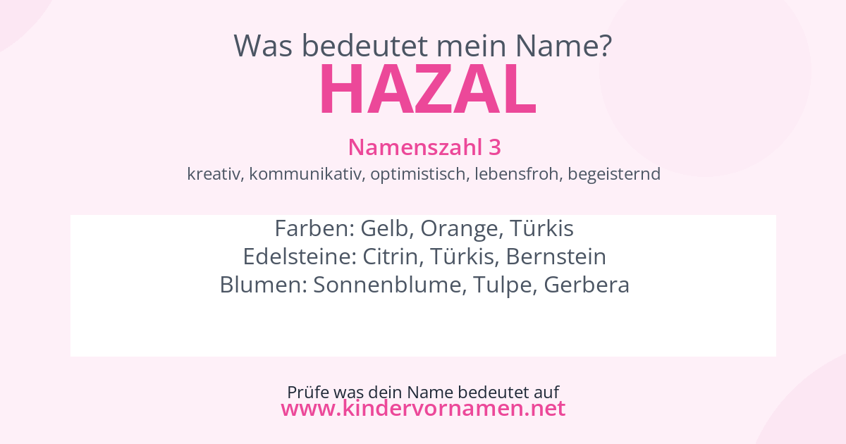Was bedeutet der Name Hazal?