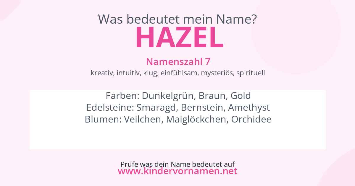 Was bedeutet der Name Hazel?