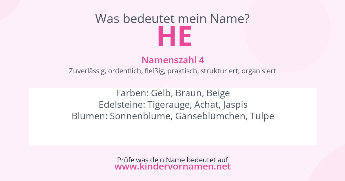 Was bedeutet der Name He?