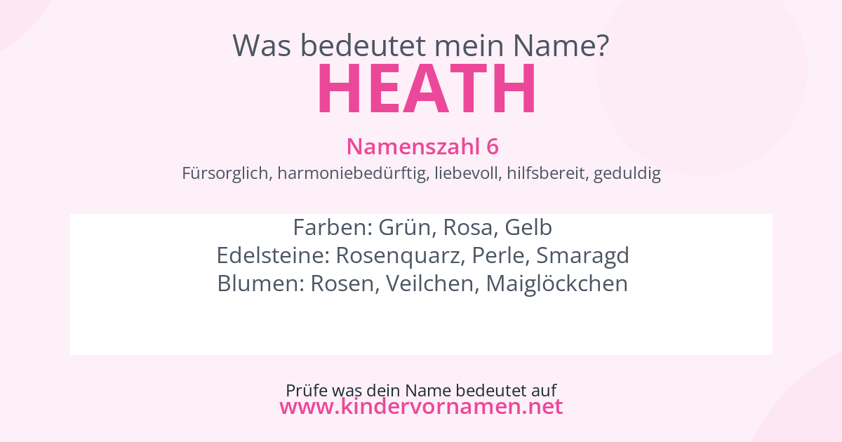 Was bedeutet der Name Heath?