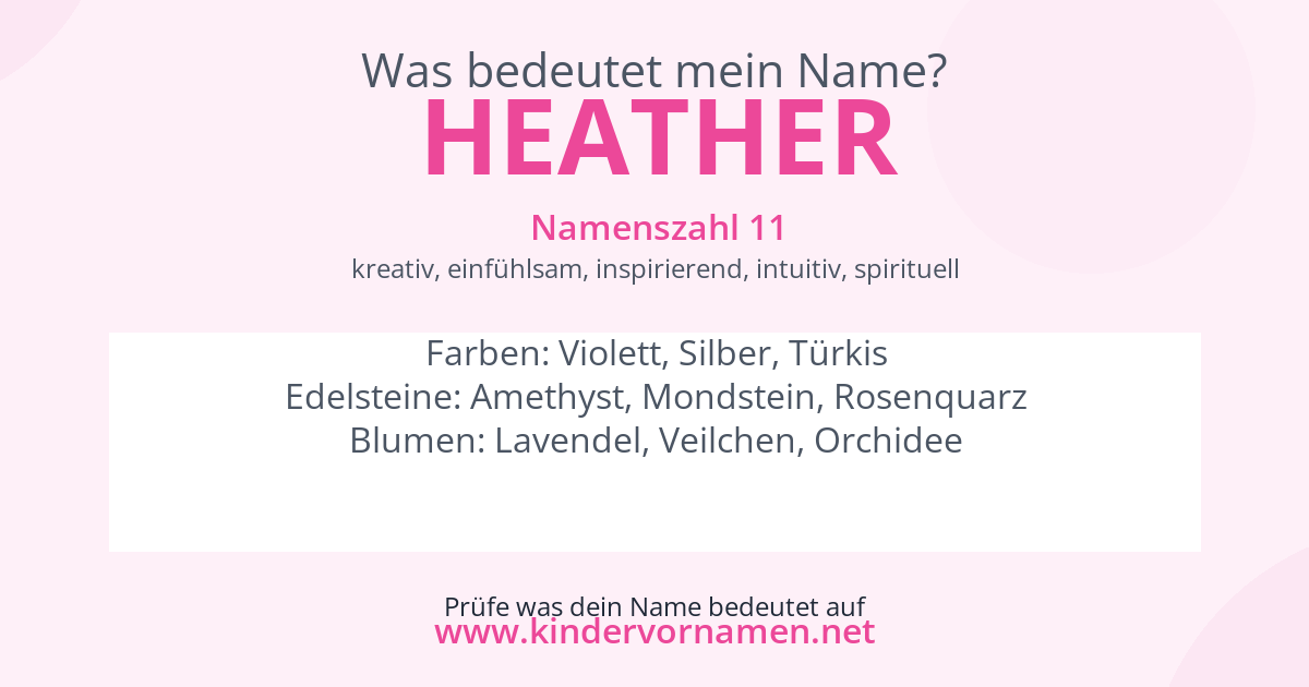 Was bedeutet der Name Heather?