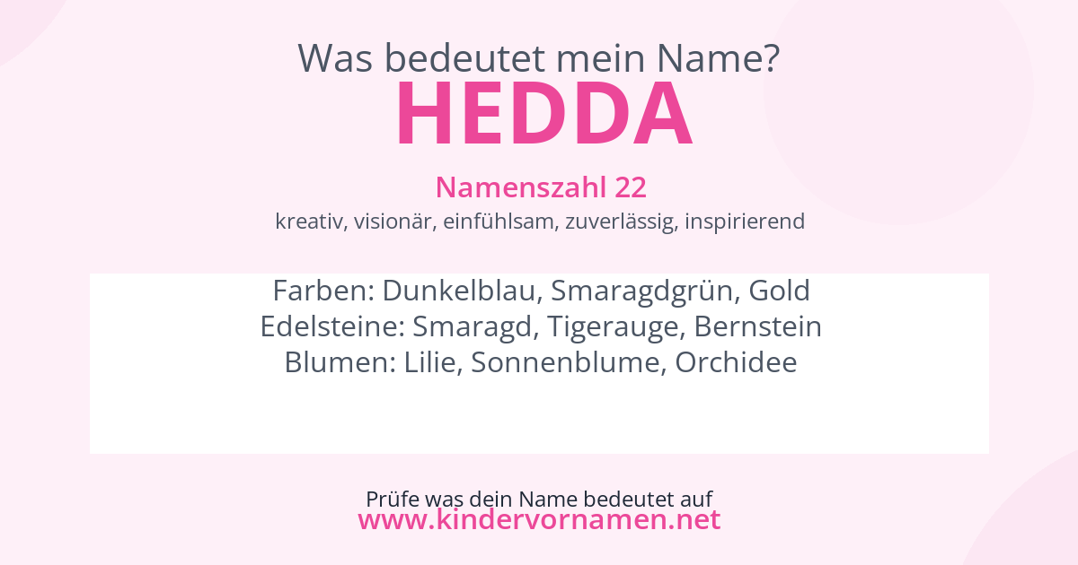 Was bedeutet der Name Hedda?