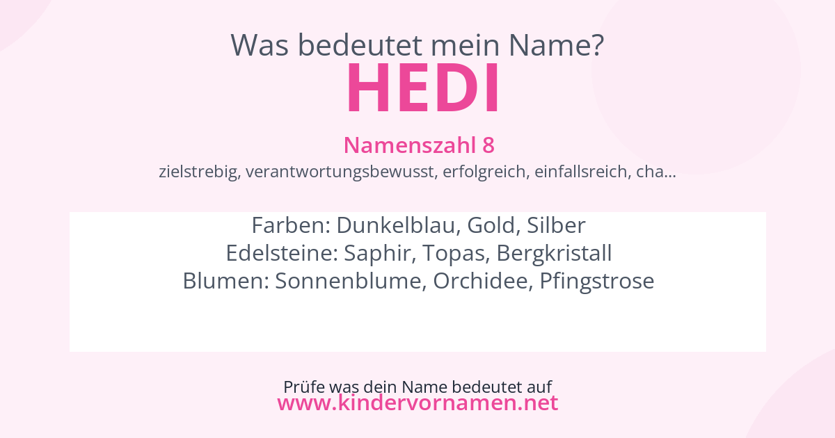 Was bedeutet der Name Hedi?