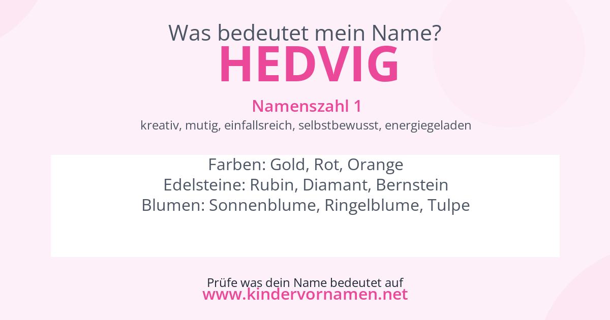 Was bedeutet der Name Hedvig?