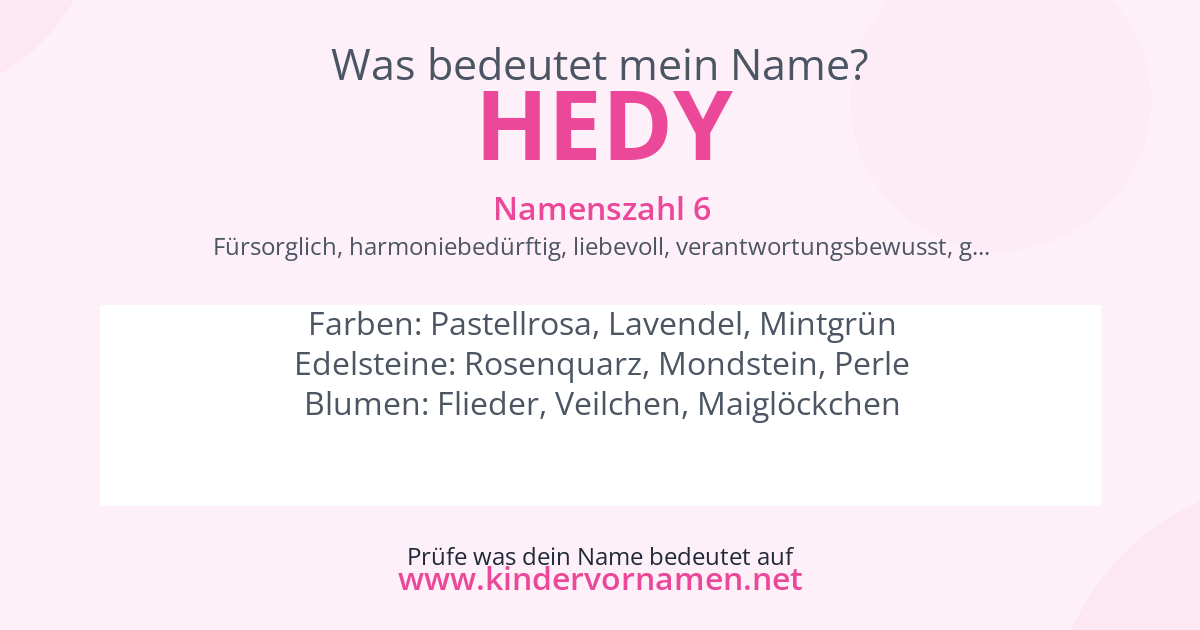 Was bedeutet der Name Hedy?