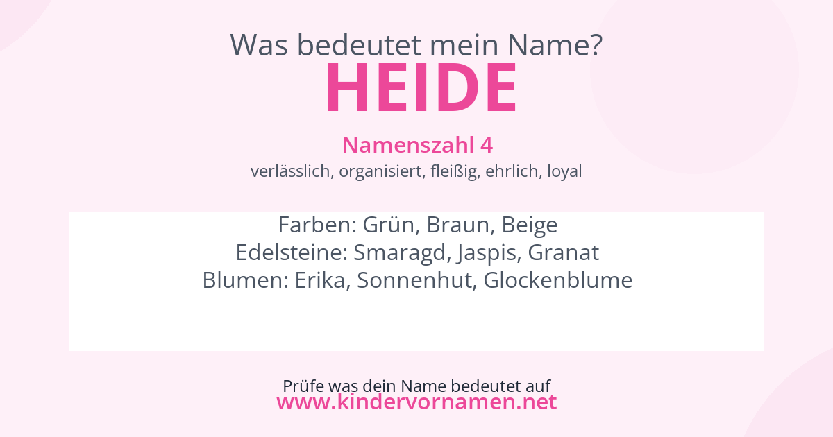 Was bedeutet der Name Heide?