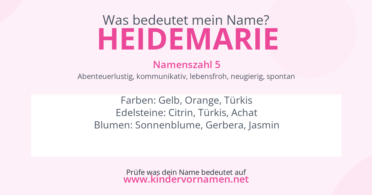 Was bedeutet der Name Heidemarie?