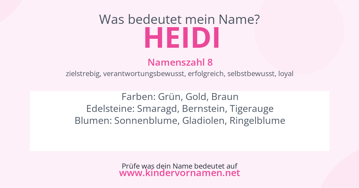 Was bedeutet der Name Heidi?