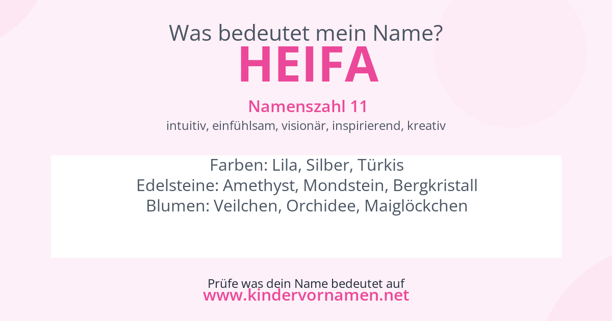 Was bedeutet der Name Heifa?