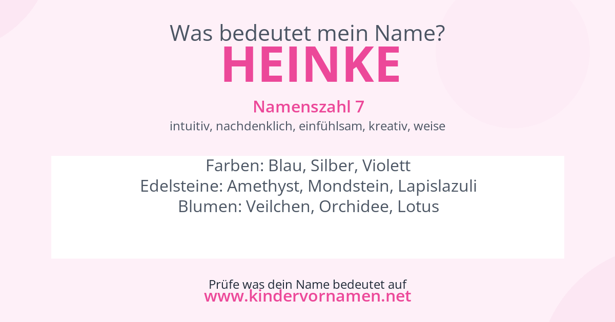 Was bedeutet der Name Heinke?