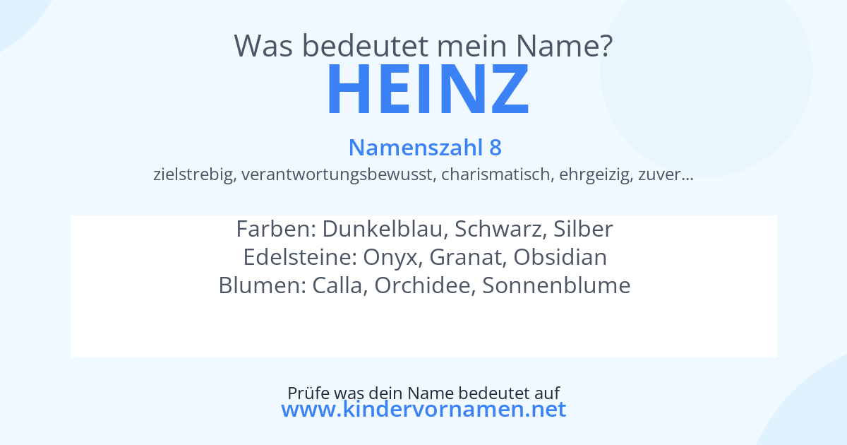Was bedeutet der Name Heinz?