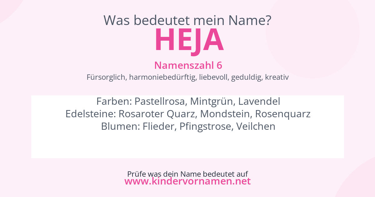Was bedeutet der Name Heja?