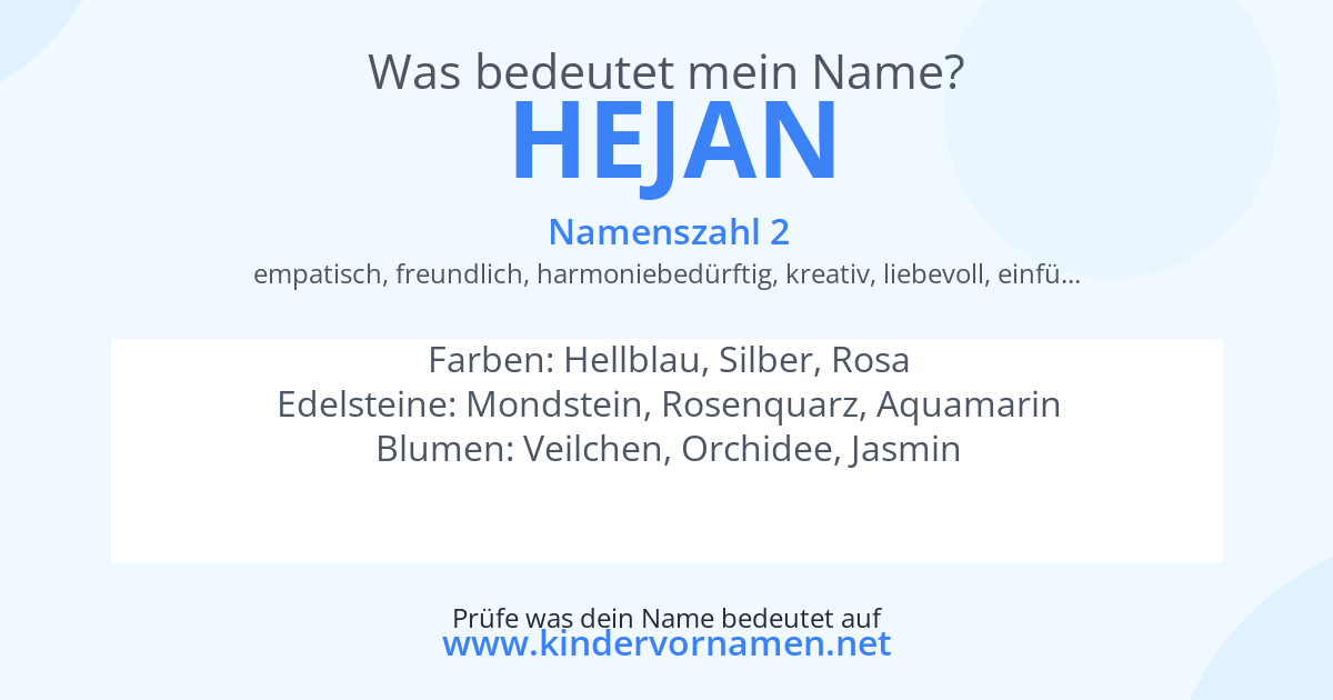 Was bedeutet der Name Hejan?