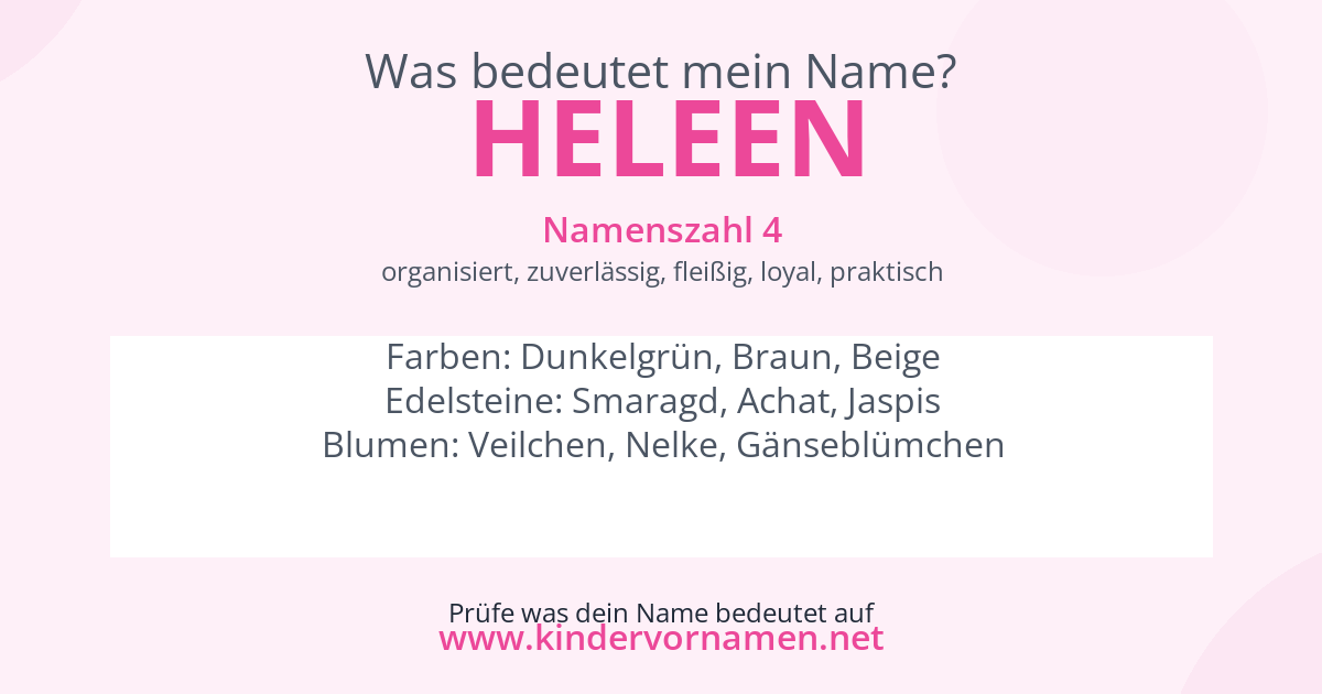 Was bedeutet der Name Heleen?