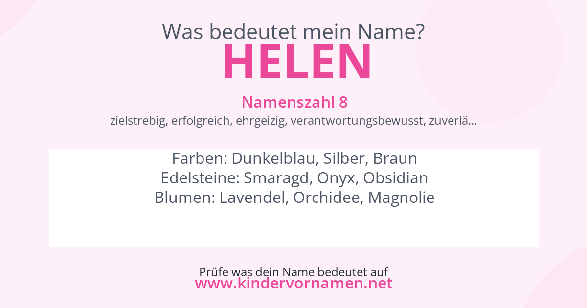 Was bedeutet der Name Helen?
