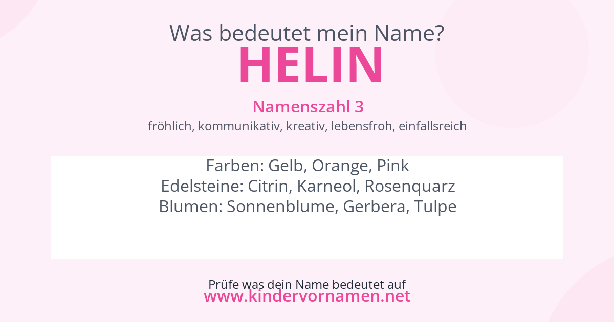 Was bedeutet der Name Helin?