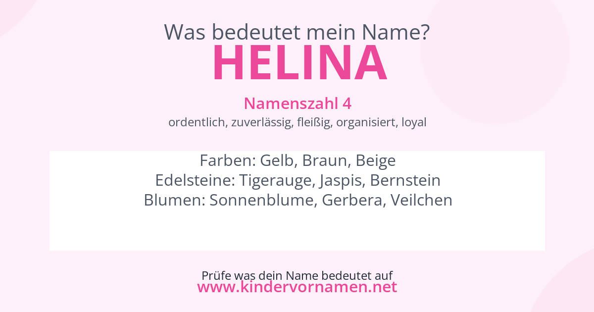 Was bedeutet der Name Helina?
