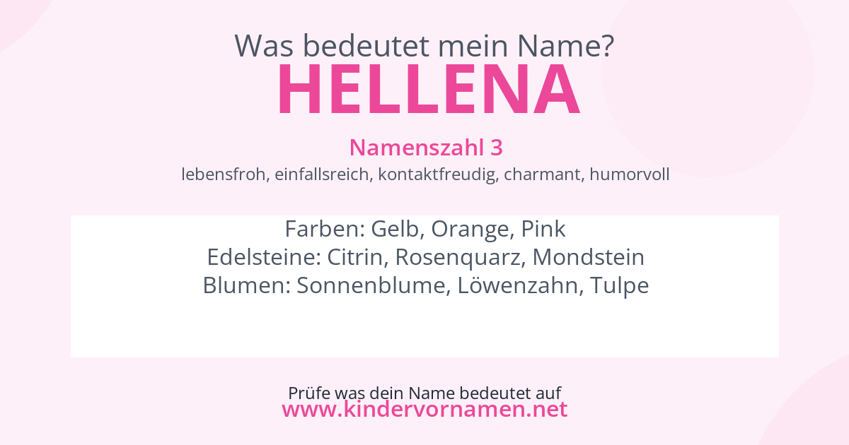 Was bedeutet der Name Hellena?