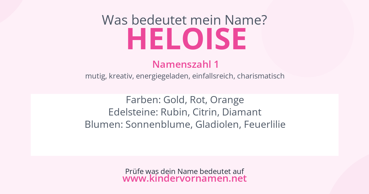 Was bedeutet der Name Heloise?