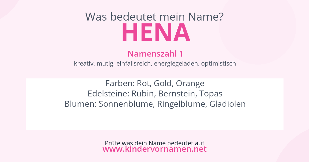 Was bedeutet der Name Hena?