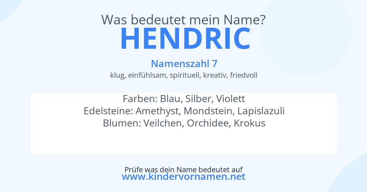 Was bedeutet der Name Hendric?