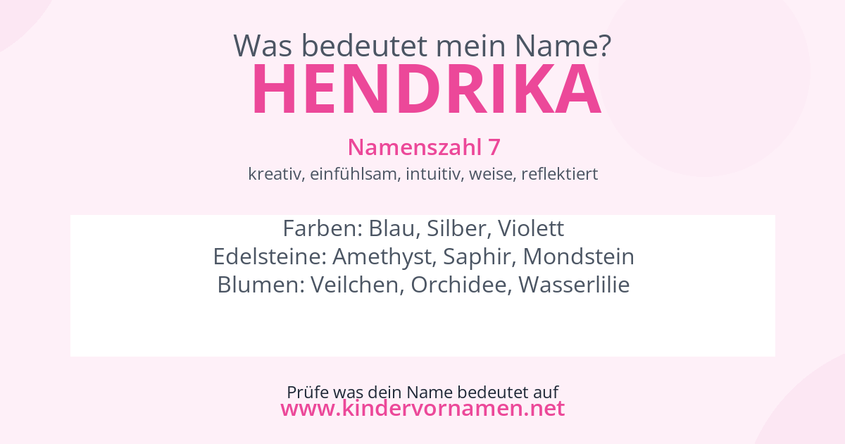 Was bedeutet der Name Hendrika?
