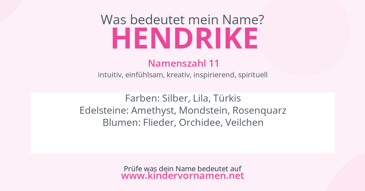 Was bedeutet der Name Hendrike?