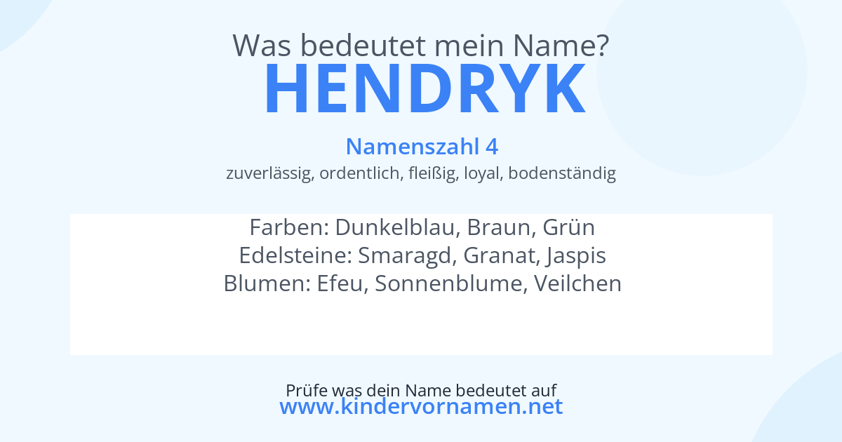 Was bedeutet der Name Hendryk?