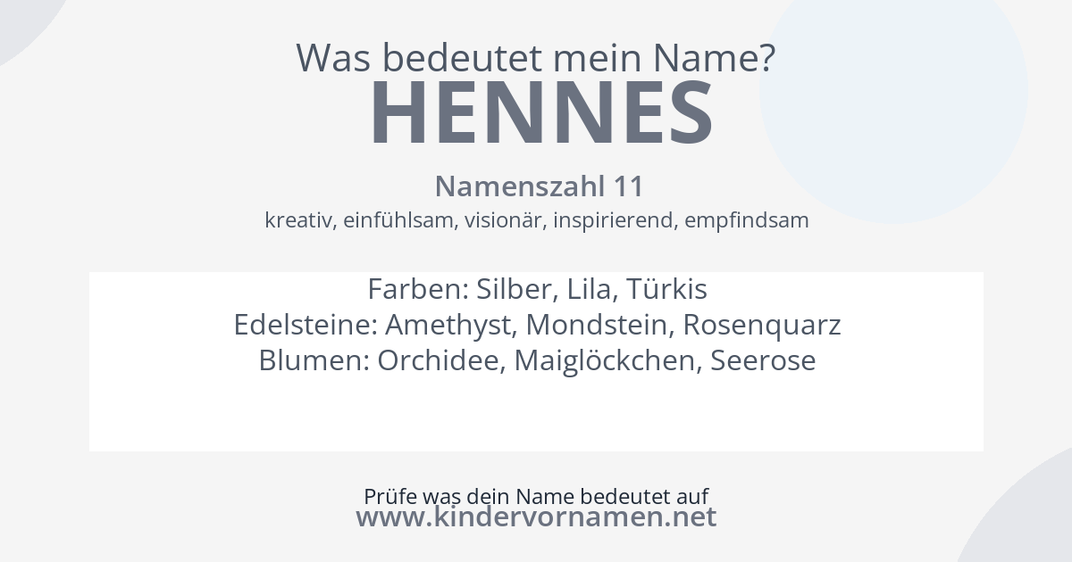 Was bedeutet der Name Hennes?