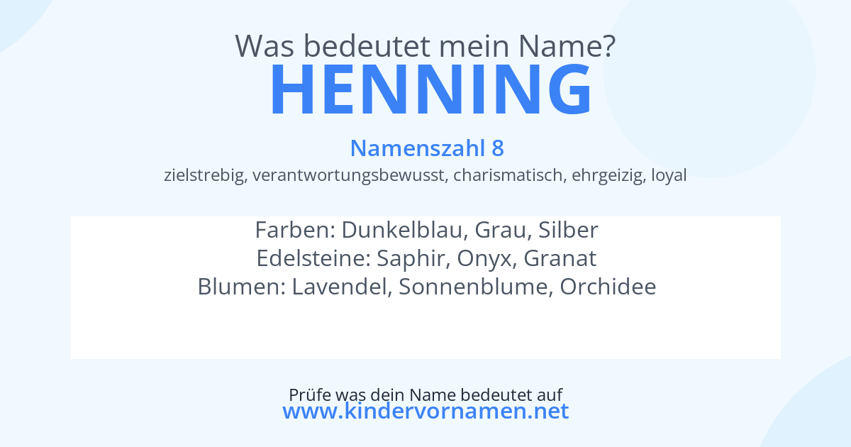 Was bedeutet der Name Henning?