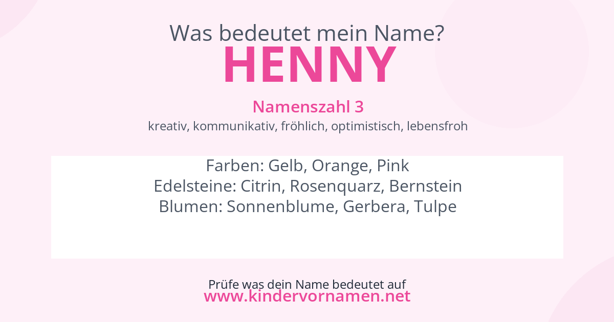 Was bedeutet der Name Henny?