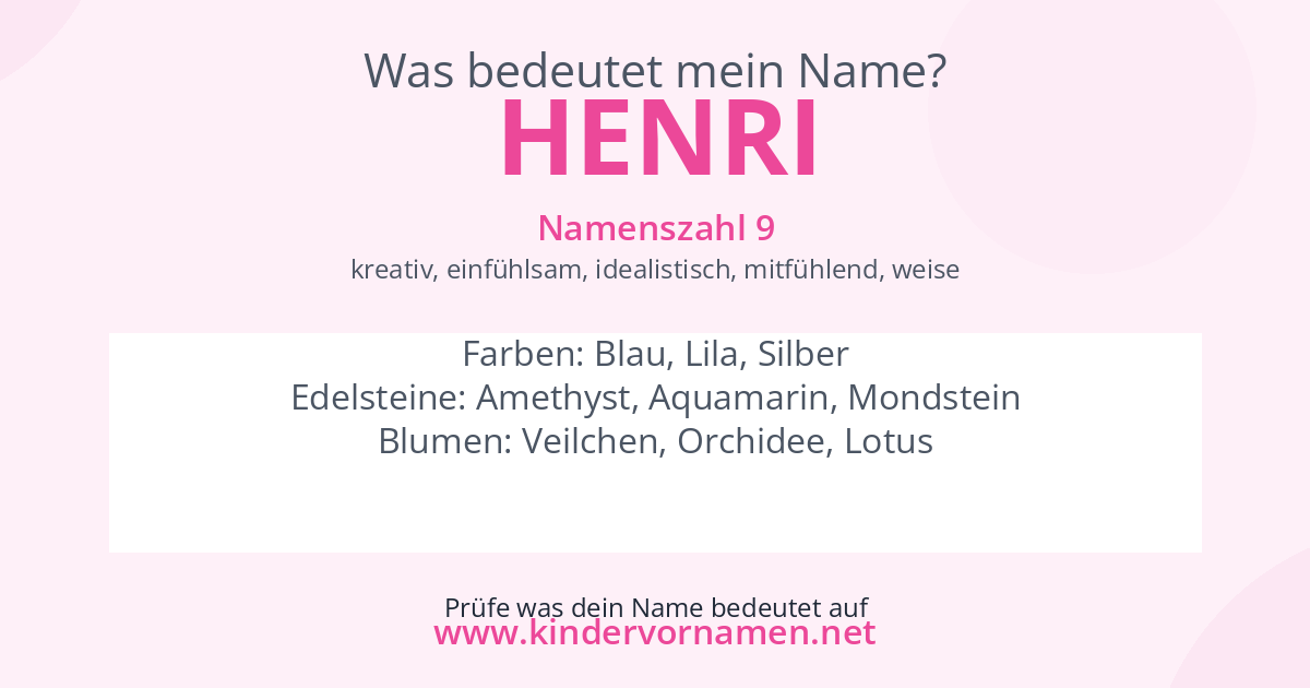 Was bedeutet der Name Henri?