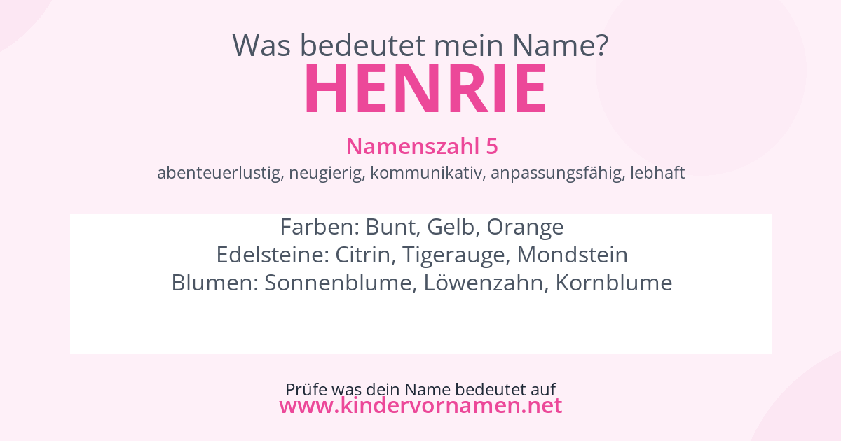 Was bedeutet der Name Henrie?