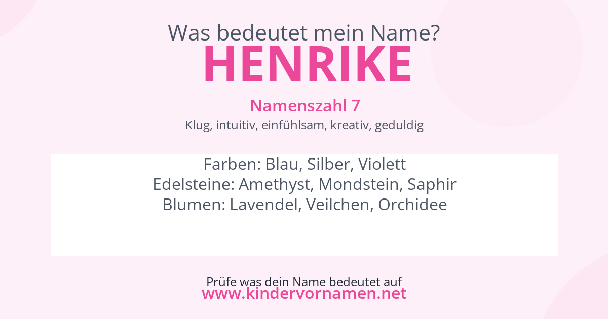 Was bedeutet der Name Henrike?