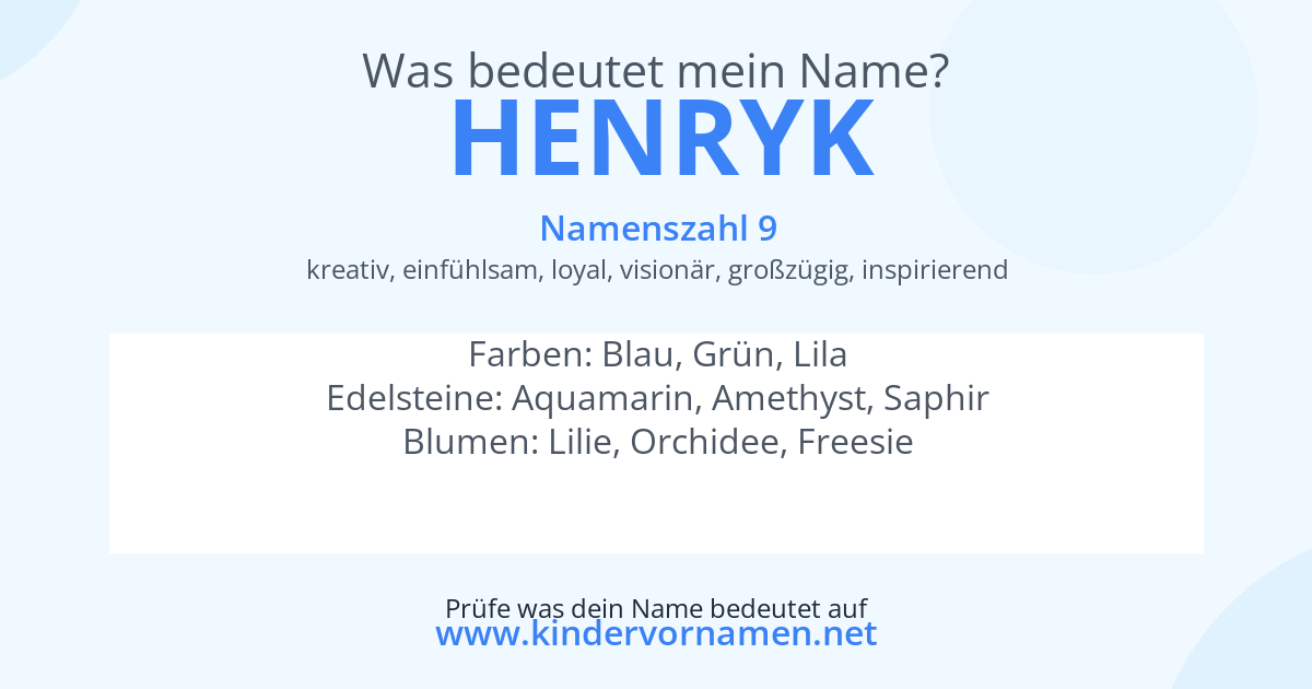 Was bedeutet der Name Henryk?