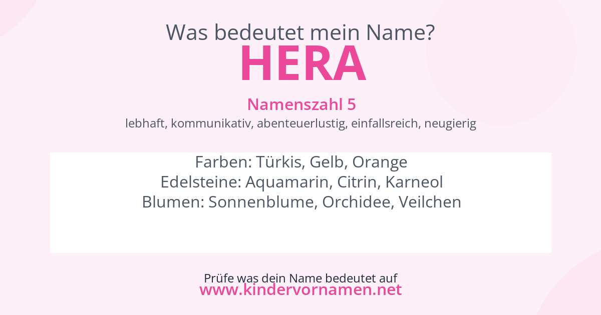 Was bedeutet der Name Hera?
