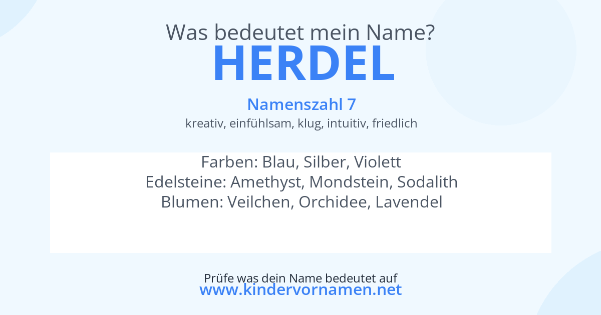Was bedeutet der Name Herdel?