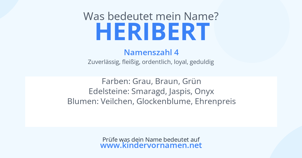 Was bedeutet der Name Heribert?