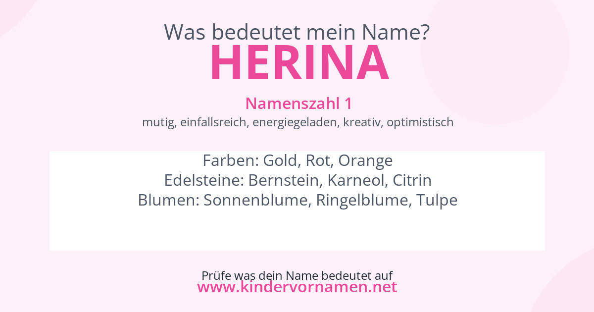 Was bedeutet der Name Herina?
