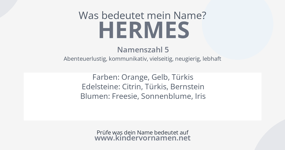 Was bedeutet der Name Hermes?