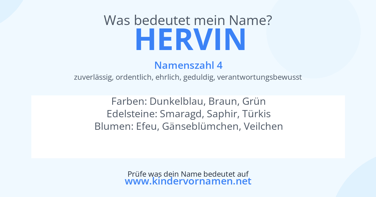 Was bedeutet der Name Hervin?