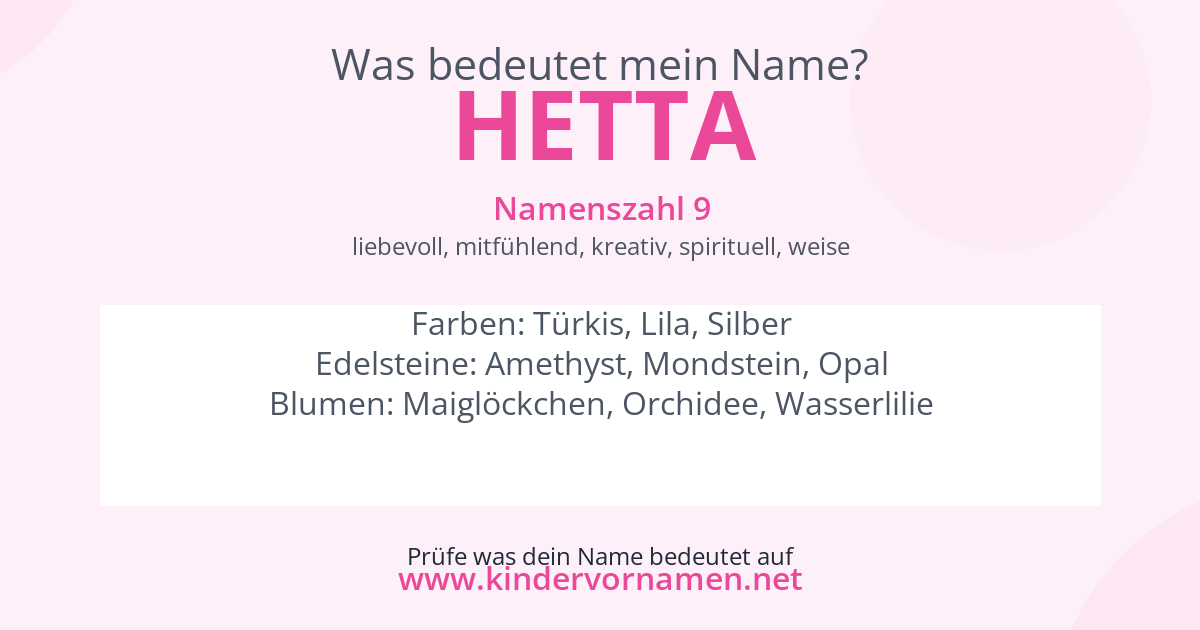 Was bedeutet der Name Hetta?